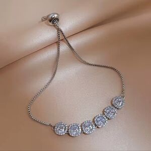 Silver Bracelet with Crystal Accents